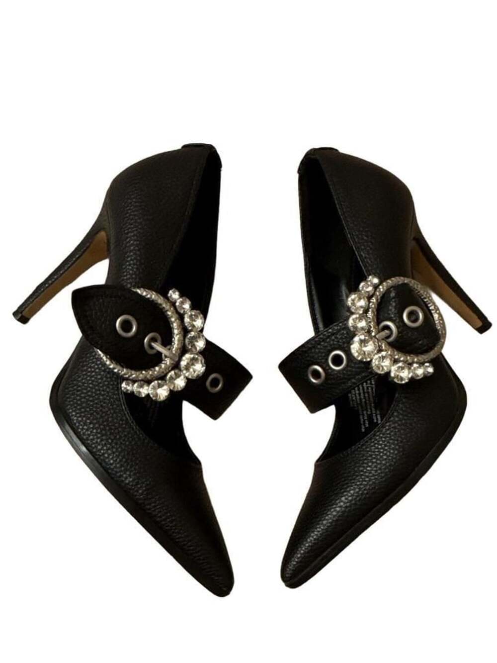 Karl Lagerfeld Paris Caela Rhinestone Buckle Black Pumps